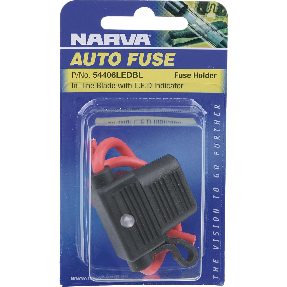 Narva In Line Standard Blade Fuse Holder 1 Way 30A - 54406LEDBL