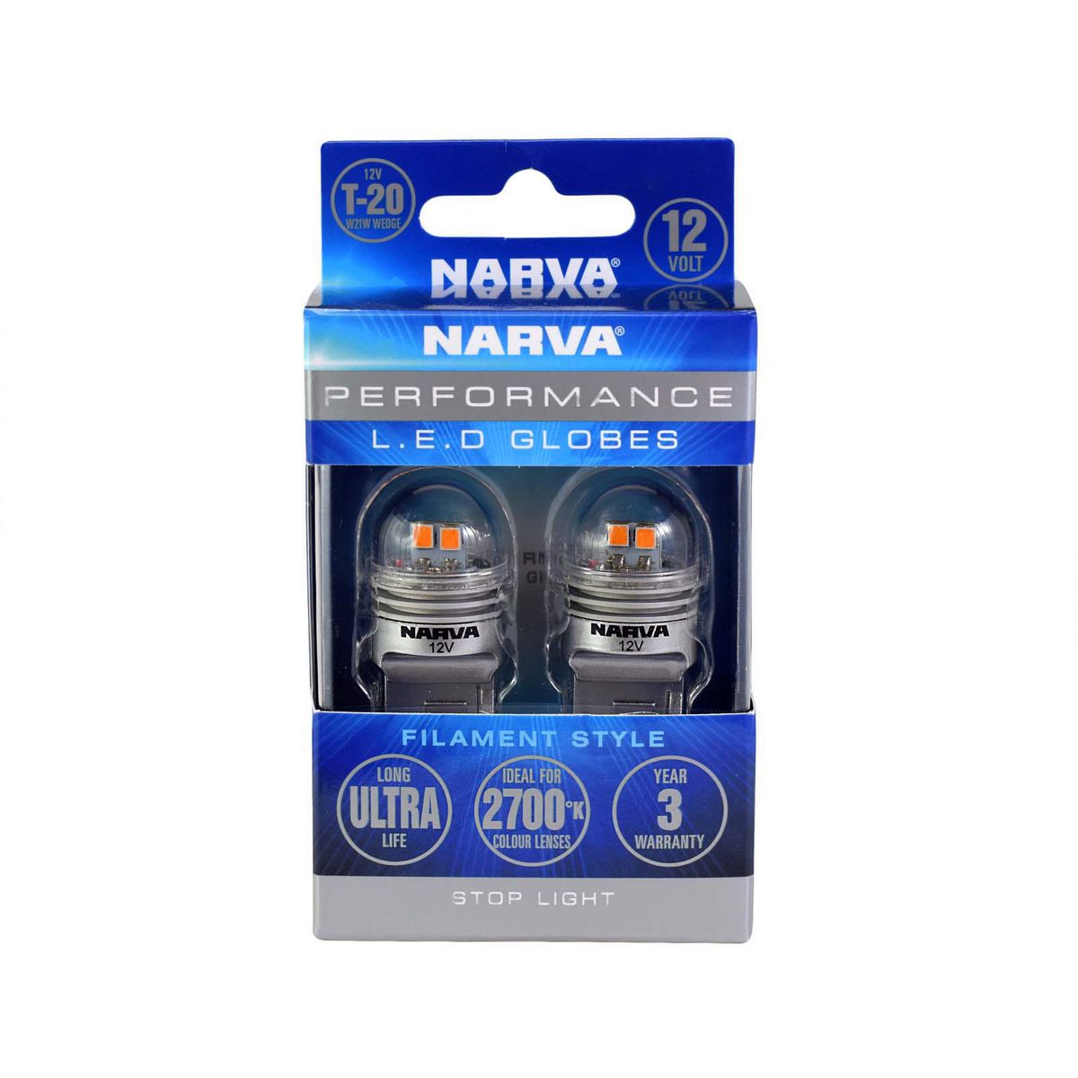 Narva LED Globe 12V 2700K 340Lm W3 X 16D T20 - 18230BL