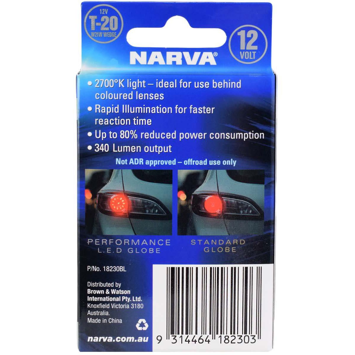Narva LED Globe 12V 2700K 340Lm W3 X 16D T20 - 18230BL