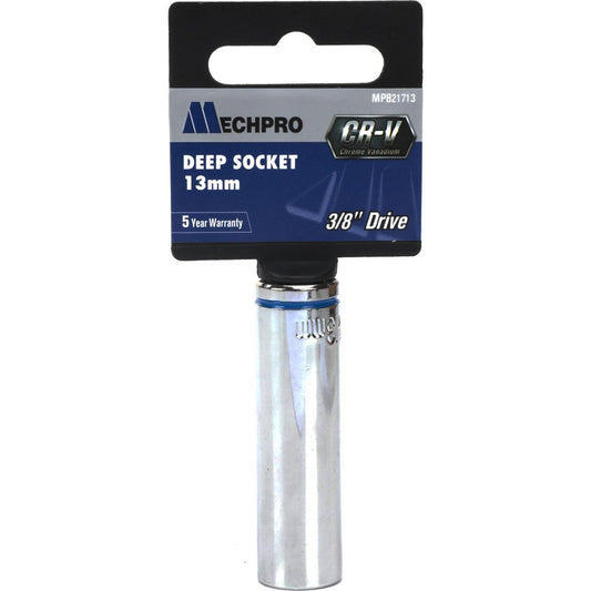 Mechpro Blue Deep Socket 13mm 3/8In Drive Metric - MPB21713