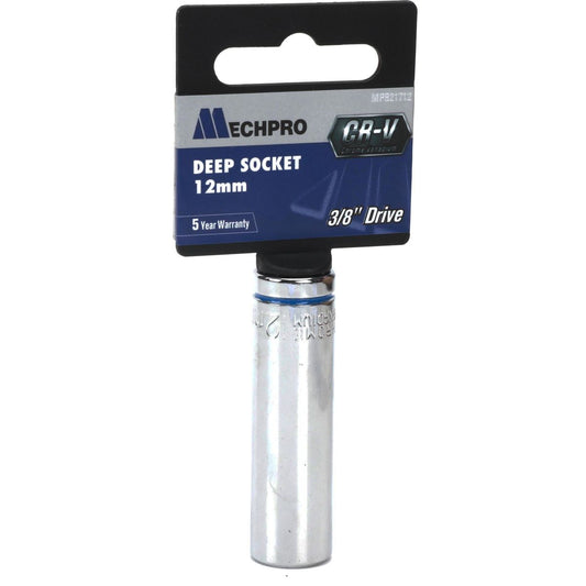 Mechpro Blue Deep Socket 12mm 3/8In Drive Metric - MPB21712