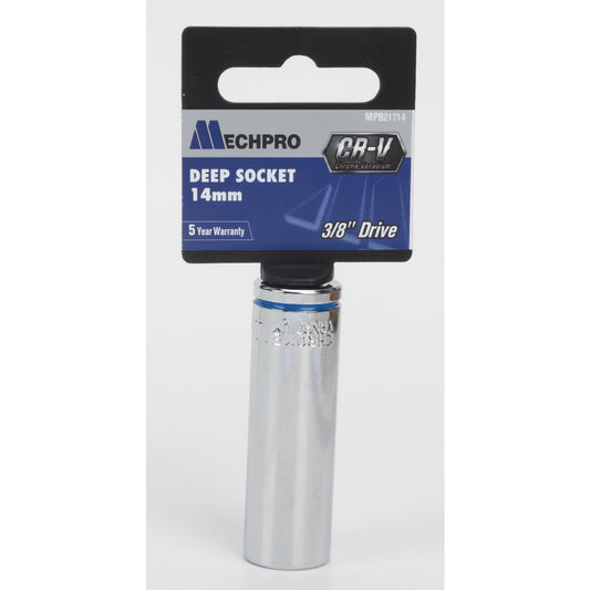 Mechpro Blue Deep Socket 14mm 3/8In Drive Metric - MPB21714