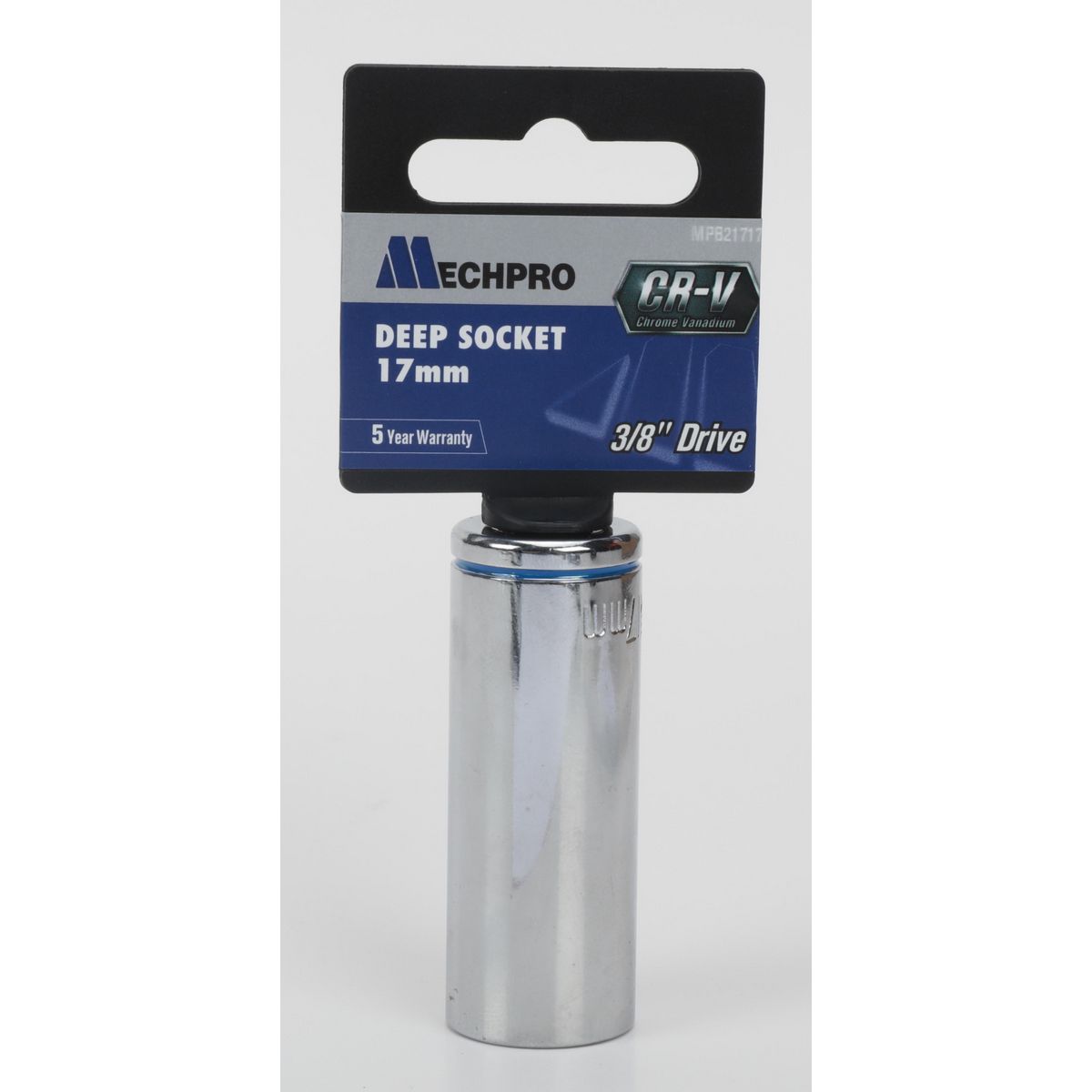 Mechpro Blue Deep Socket 17mm 3/8In Drive Metric - MPB21717