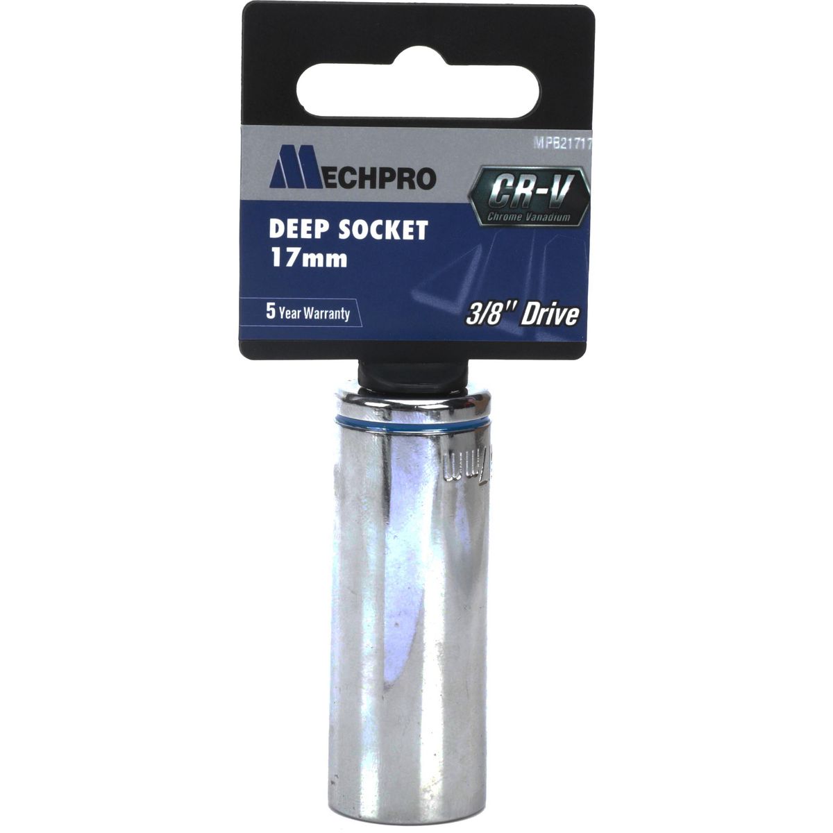 Mechpro Blue Deep Socket 17mm 3/8In Drive Metric - MPB21717