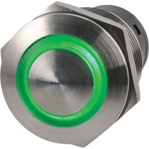 Narva Push Button Switch Off/On SPST Green LED - 60075BL