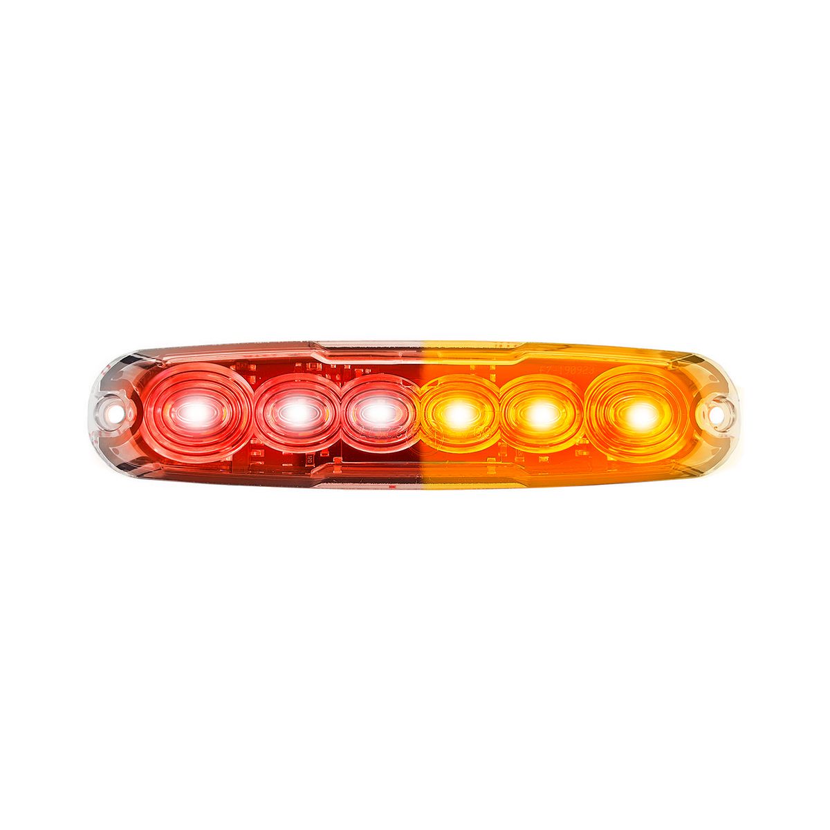 LED Autolamps 12/24V Stop/Tail/Indicator Light Clear Lens Coloured LEDs Surface Mount - 12ARM-2