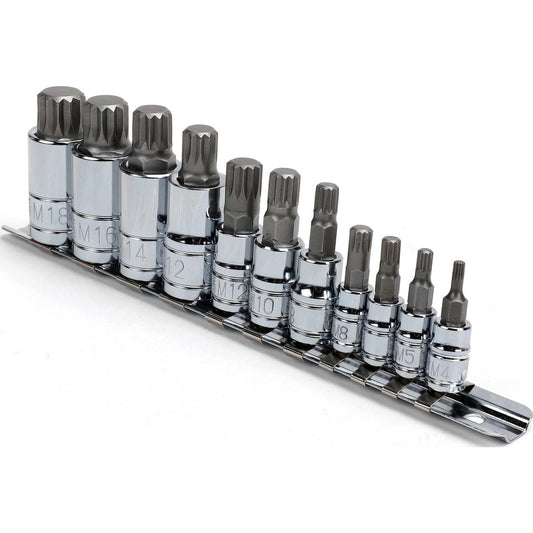 Mechpro Blue Spline Socket Set 1/4In, 3/8In & 1/2In 11pc - MPBSK150K