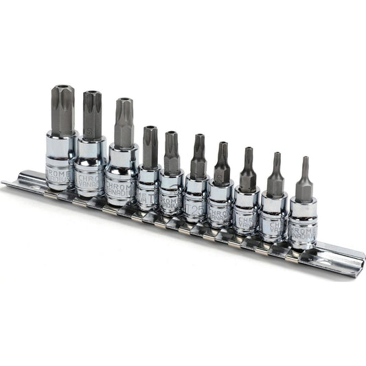 Mechpro Blue Tamperproof Torx Socket Set 1/4In, 3/8In & 1/2In 10pc - MPBSK149K