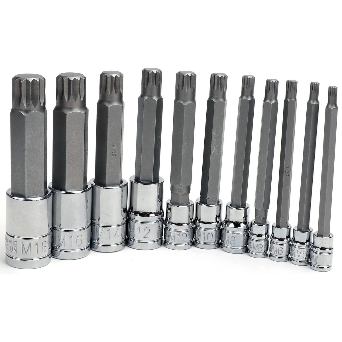 Mechpro Blue Long Spline Socket Set 1/4In, 3/8In & 1/2In 11pc - MPBSK151K