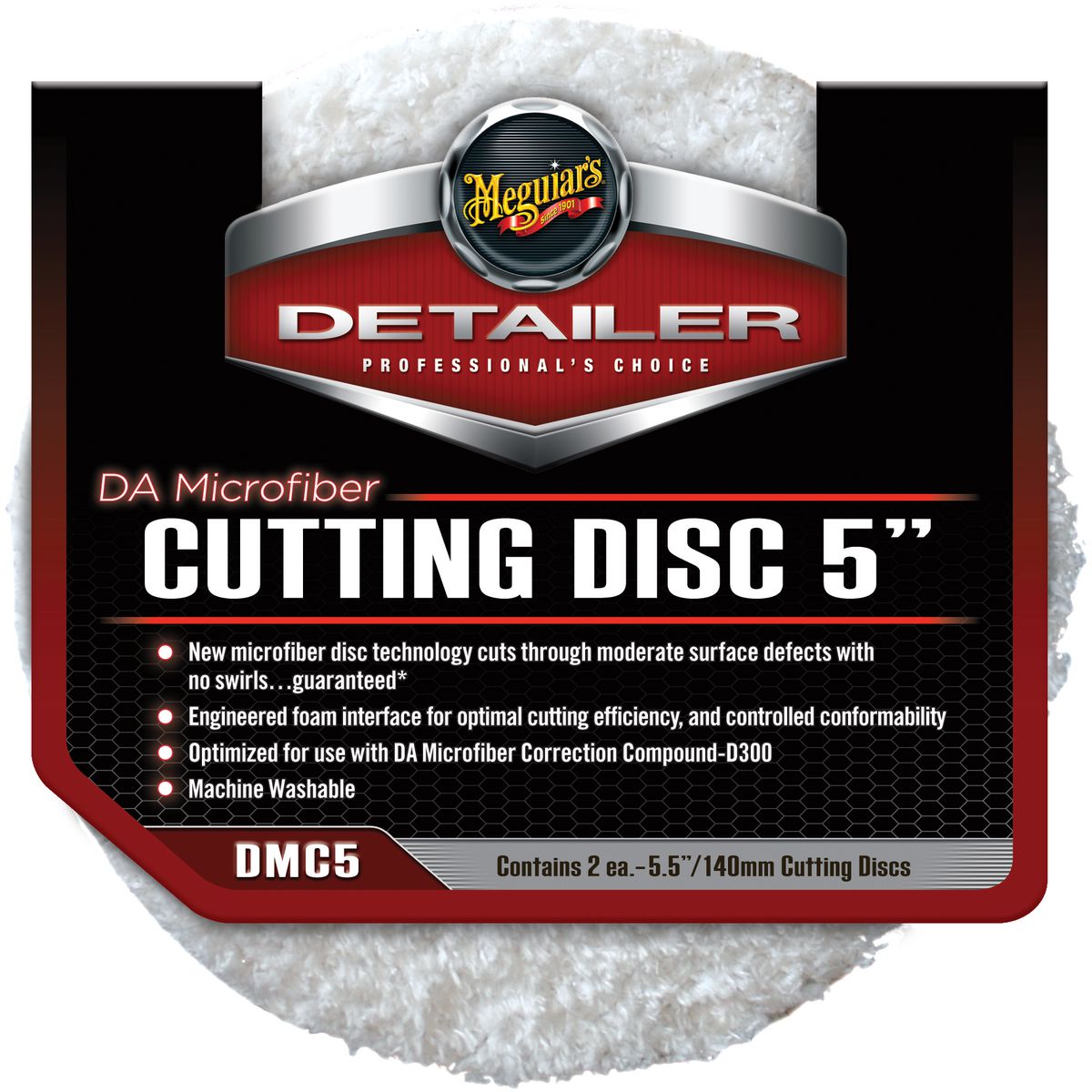 Meguiar's Professional DA Microfiber Cutting Discs 5 Inch 2 Pack - DMC5