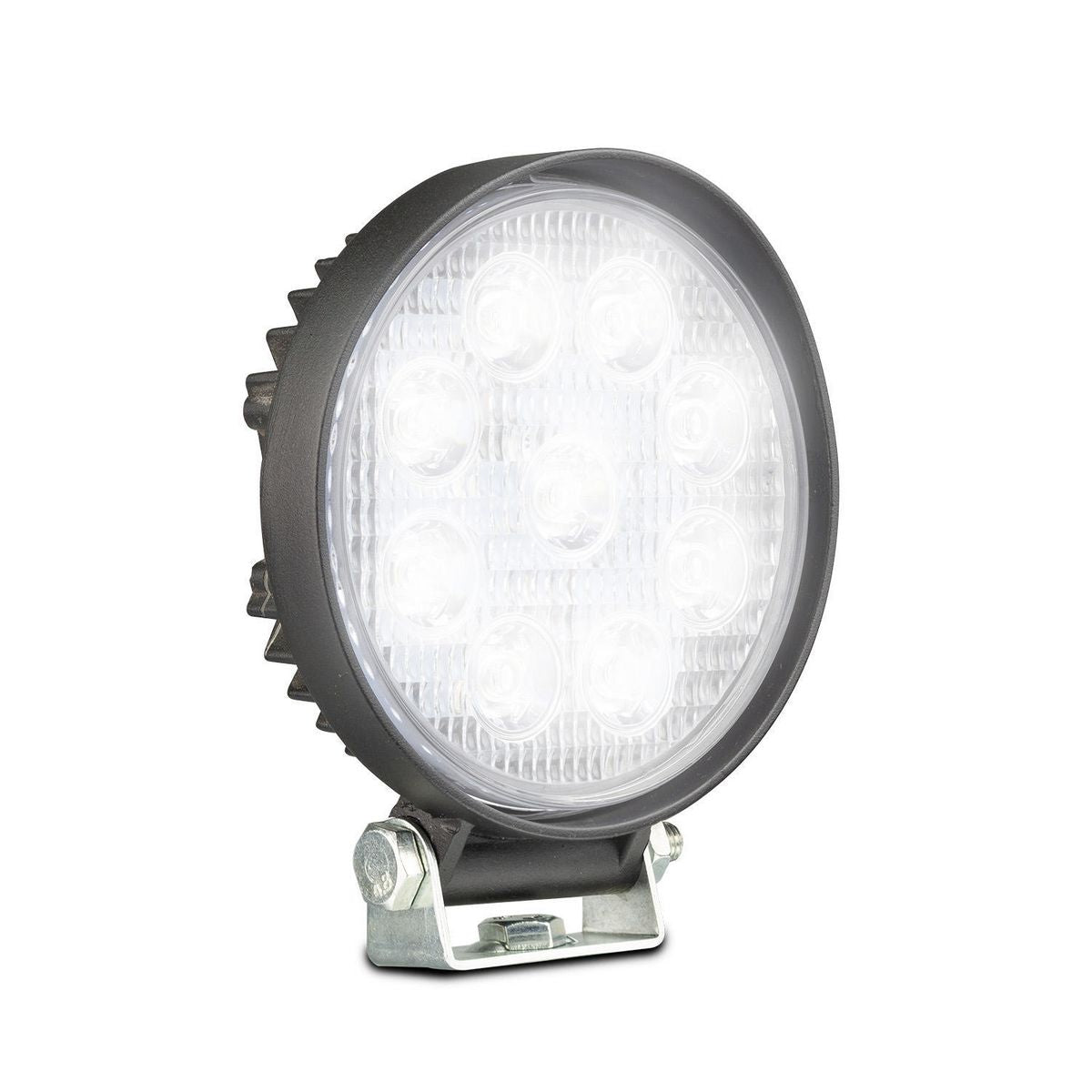 LED Autolamps 9/32V High Powered Round Flood Lamp Black Powder Coated Aluminium - FL2