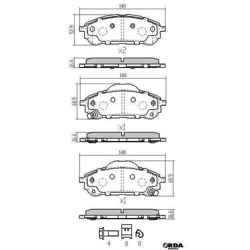 RDA GP Max Brake Pad Set Rear - RDB2421