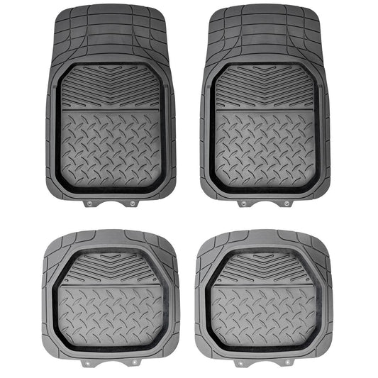 Maxi Trac Heavy Duty Shallow Dish Floor Mat Set 4 Piece Grey - MTCM4PCSDGY