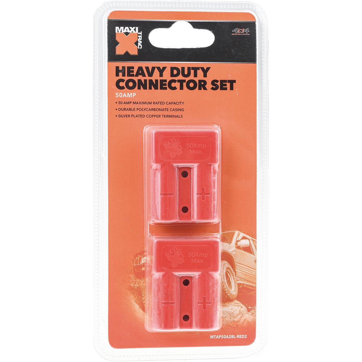 Maxi Trac Heavy Duty Connector 50A Red (2Pk) - MTAP50A2BL-RED2