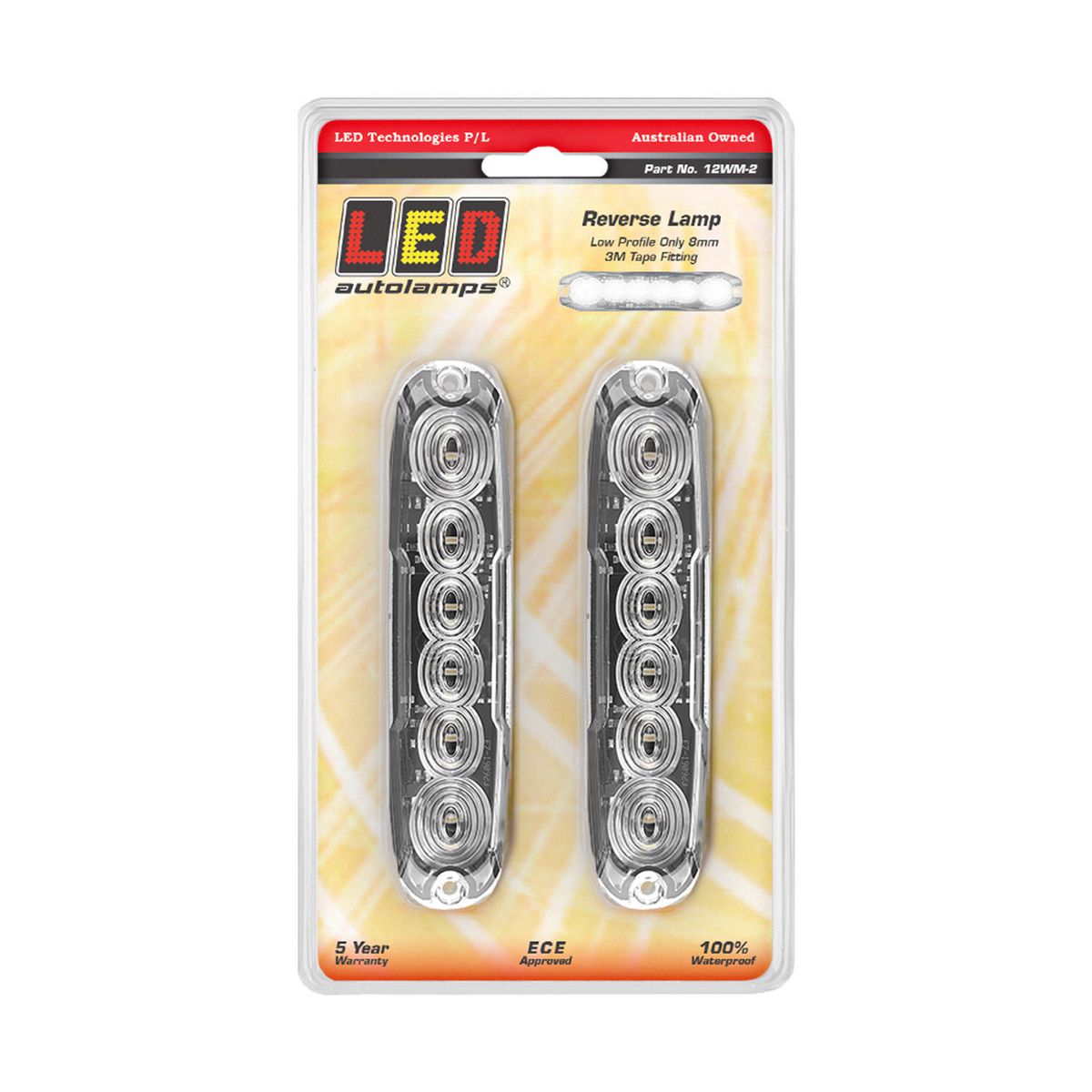 LED Autolamps 12/24V LED Reverse Lamp Screw Surface Mount Blister Pack - 12WM-2