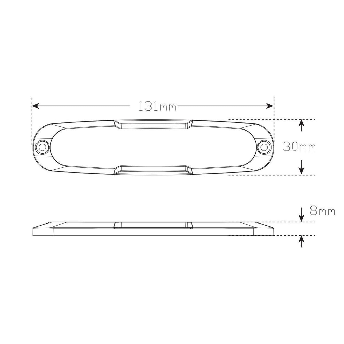 LED Autolamps 12/24V LED Reverse Lamp Screw Surface Mount Blister Pack - 12WM-2