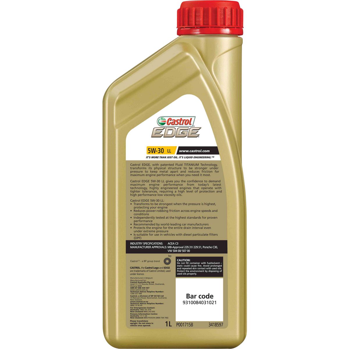 Castrol EDGE 5W-30 Diesel Engine Oil 1L - 3418597