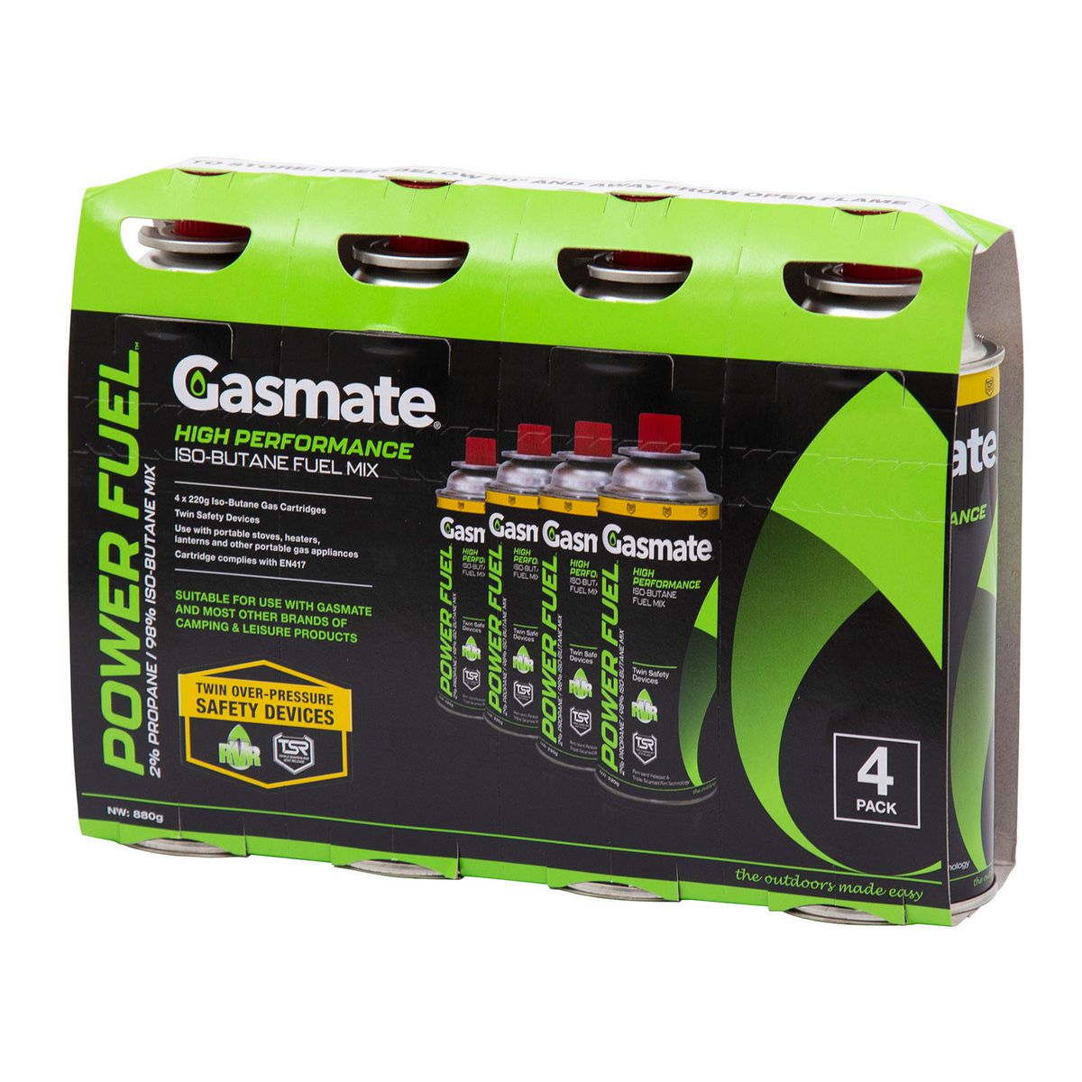 Gasmate Butane Gas Cartridge 220g 4 Pack - G4210RVR