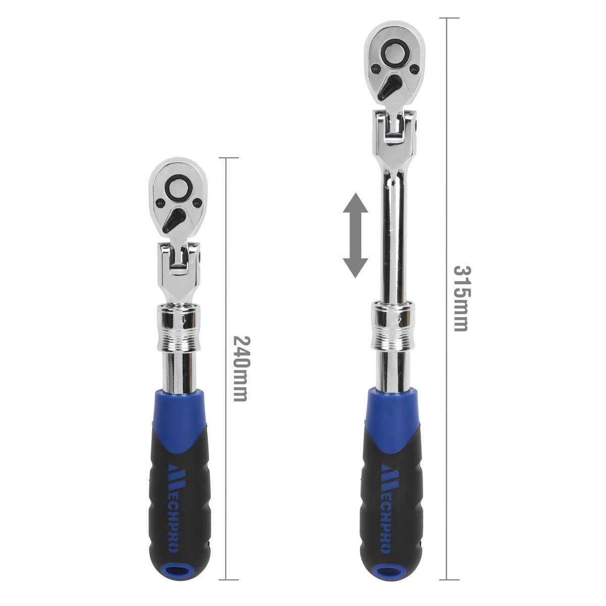 Mechpro Blue Extendable Ratchet 240-315mm 3/8In Drive - MPBSK113