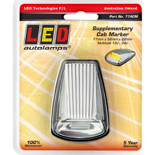 LED Autolamps 12/24V Cat6 Side Direction Indicator Clear Lens Blister Pack - 77ACM