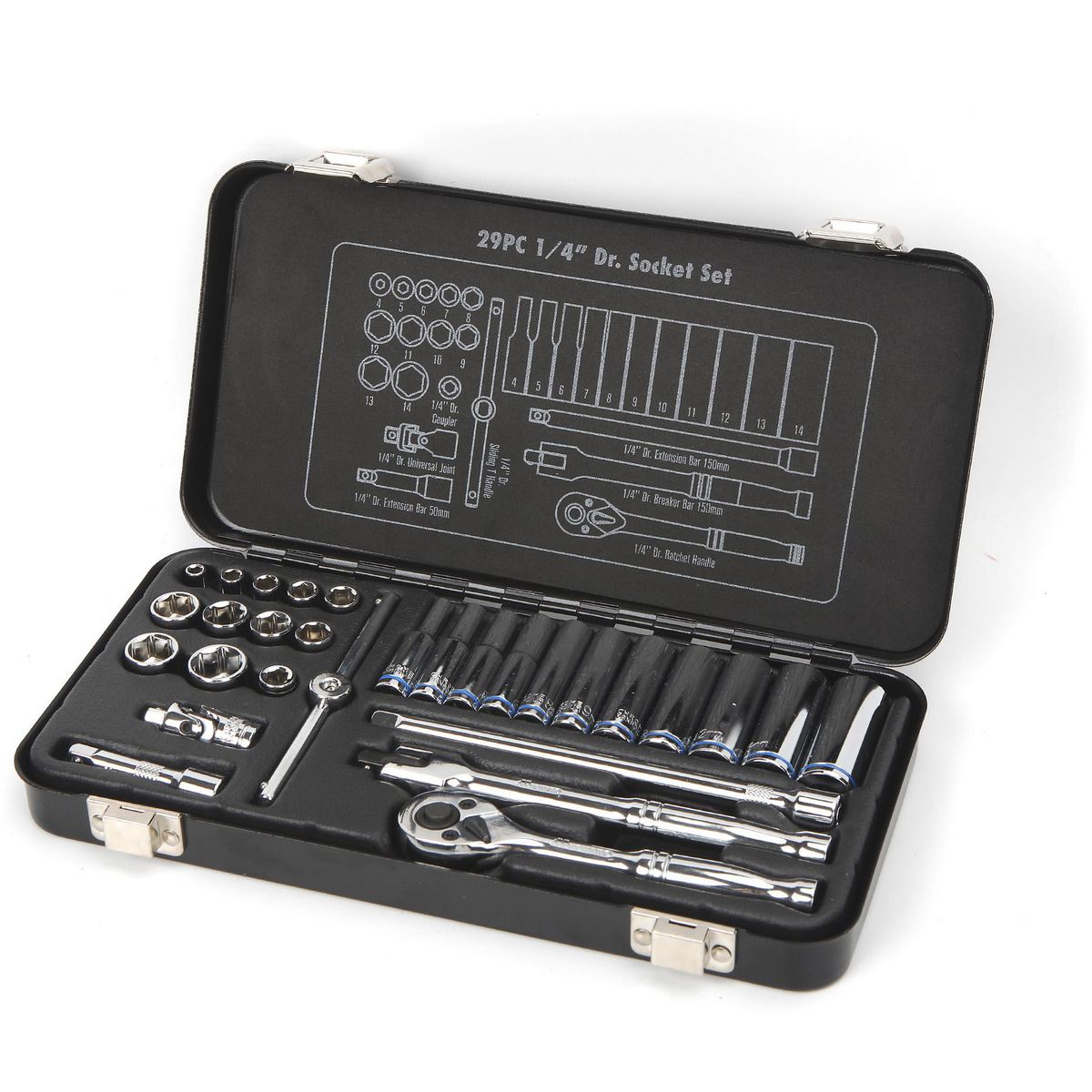 Mechpro Blue Socket Set Metric 1/4In Drive 29pc - MPBSK154K