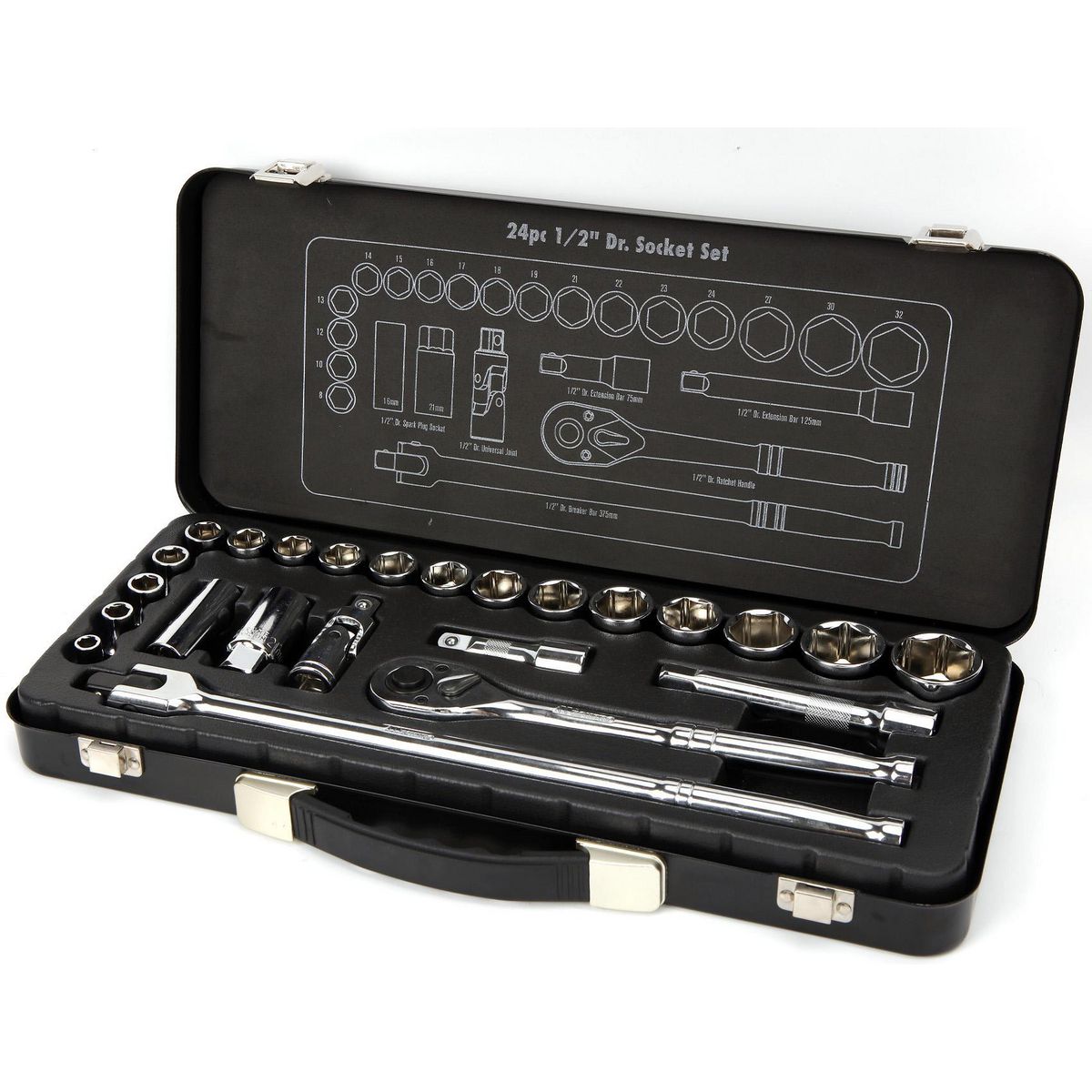 Mechpro Blue Socket Set Metric 1/2In Drive 24pc - MPBSK157K