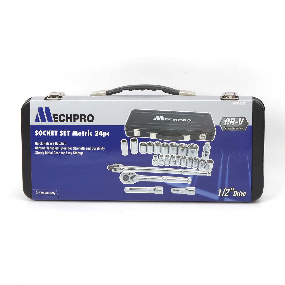 Mechpro Blue Socket Set Metric 1/2In Drive 24pc - MPBSK157K