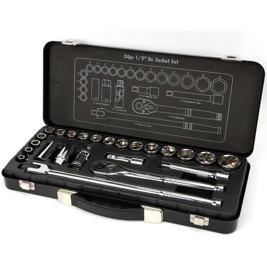 Mechpro Blue Socket Set Metric 1/2In Drive 24pc - MPBSK157K
