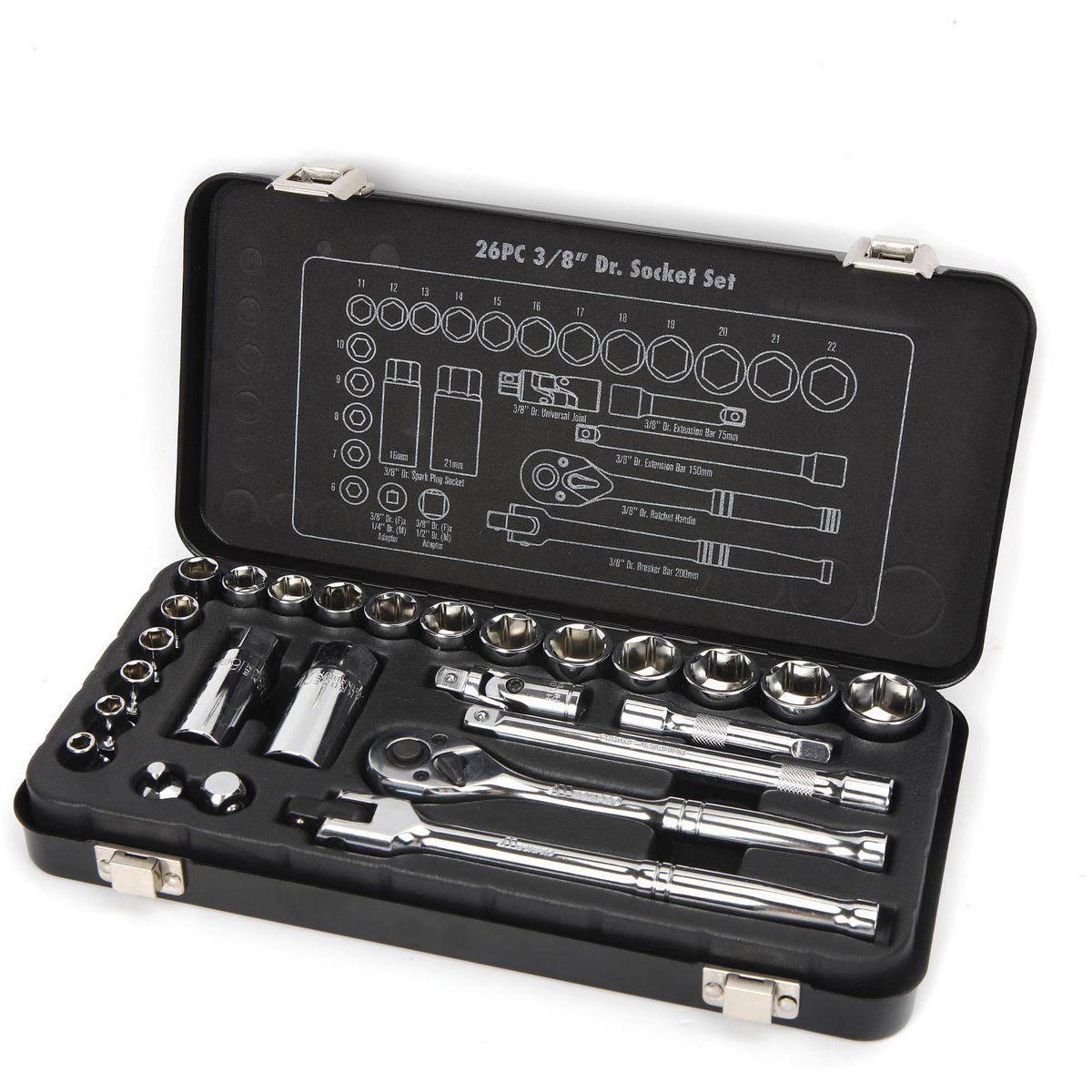 Mechpro Blue Socket Set Metric 3/8In Drive 26pc - MPBSK155K