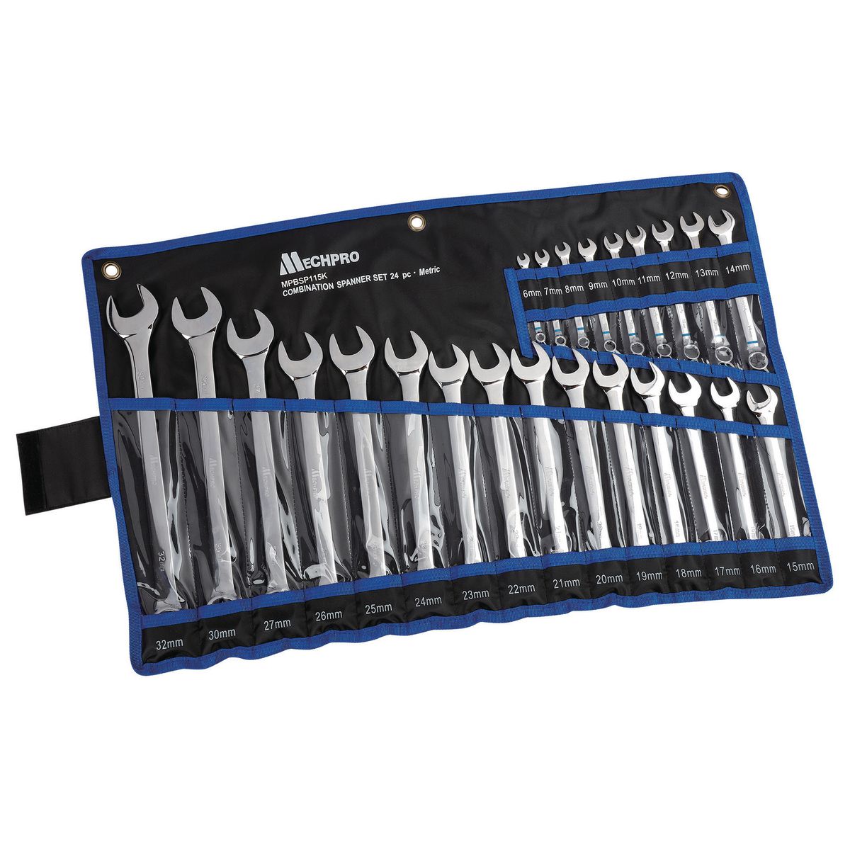 Mechpro Blue Combination Spanner Set Metric 24pc MPBSP115K - MPBSP115K