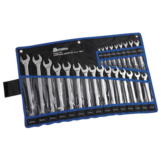 Mechpro Blue Combination Spanner Set Metric 24pc MPBSP115K - MPBSP115K