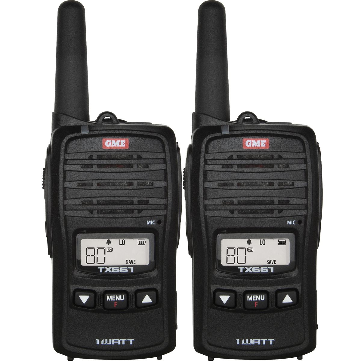 GME UHF CB Handheld Radio 1 Watt Twin Pack - TX667TP
