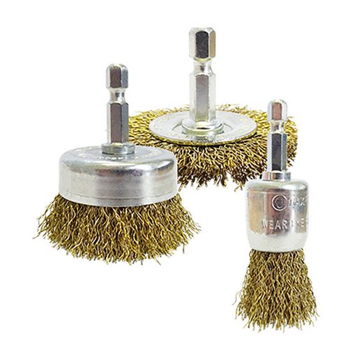 JOSCO Brush Kit CR 3pce 6.3 Hex Spindle 0.30 BC - BRUKIT3