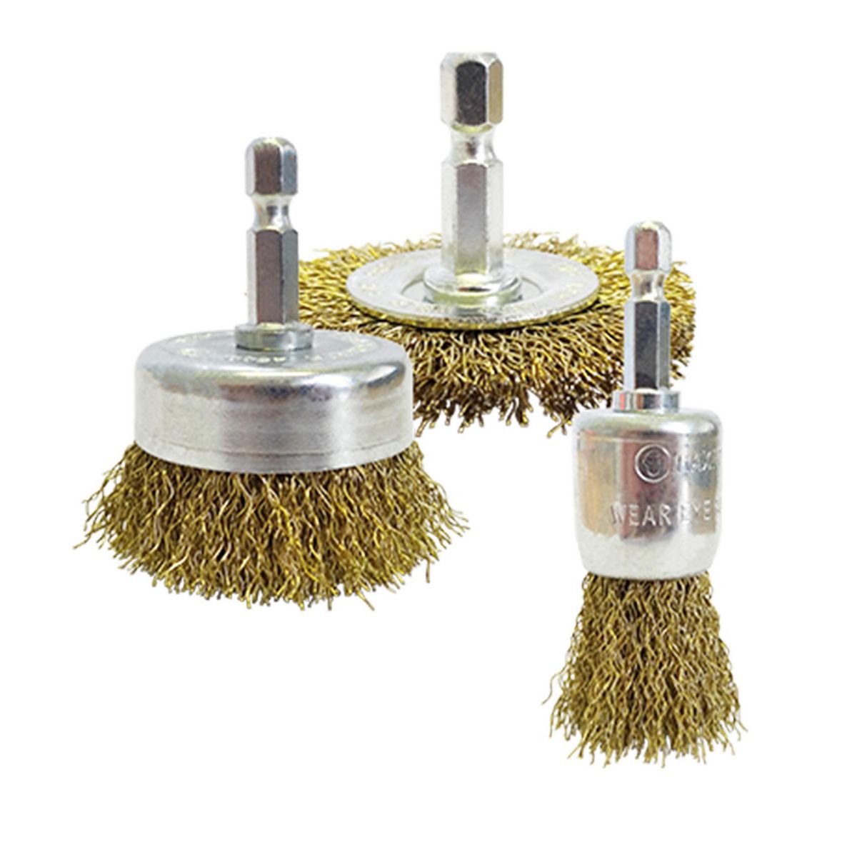 JOSCO Brush Kit CR 3pce 6.3 Hex Spindle 0.30 BC - BRUKIT3