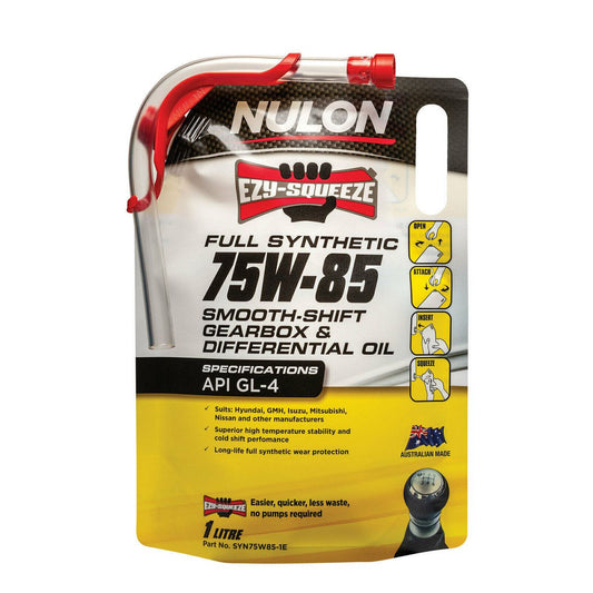 Nulon EZY-SQUEEZE Full Synthetic Gearbox and Transaxle 75W-85 1L - SYN75W85-1E
