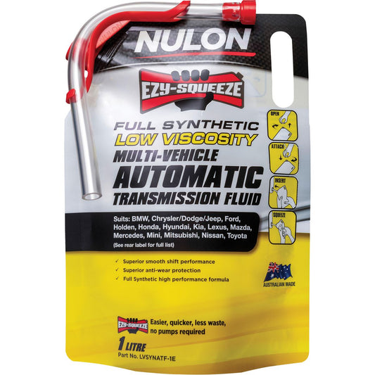 Nulon EZY-SQUEEZE Low Viscosity Auto Trans Fluid Full Synthetic 1L - LVSYNATF1E