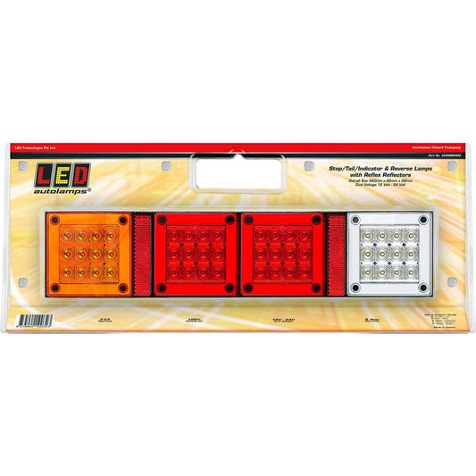 LED Autolamps 12/24V Stop/Tail/Indicator/Reverse/Reflector Mini Jumbo Twin Blister - 420ARRWM2