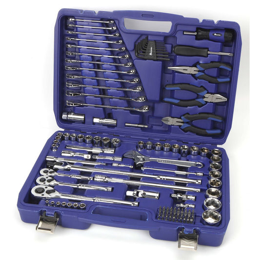 Mechpro Blue Automotive Tool Kit Metric 1/4In, 3/8In & 1/2In Drive 117pc - MP224KCRV