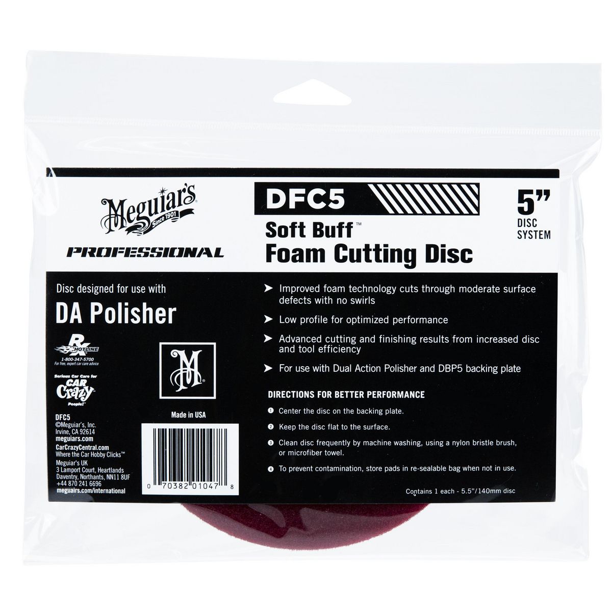 Meguiar's Soft Buff PR DA Foam Cutting Disc 5.5 inch - DFC5
