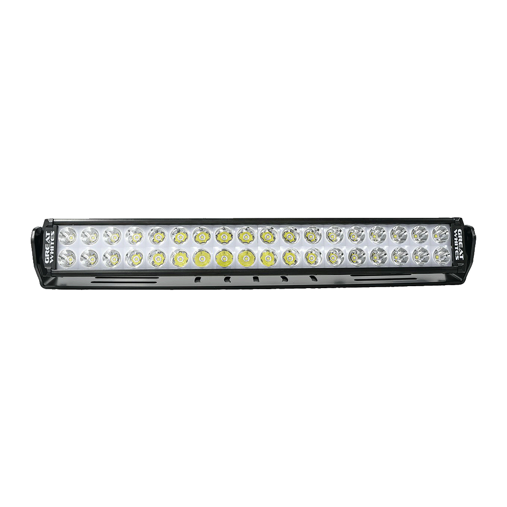 Great Whites Attack Dual Row LED Light Bar Backlit DRL (36x5W) Spot Beam - GWD5364