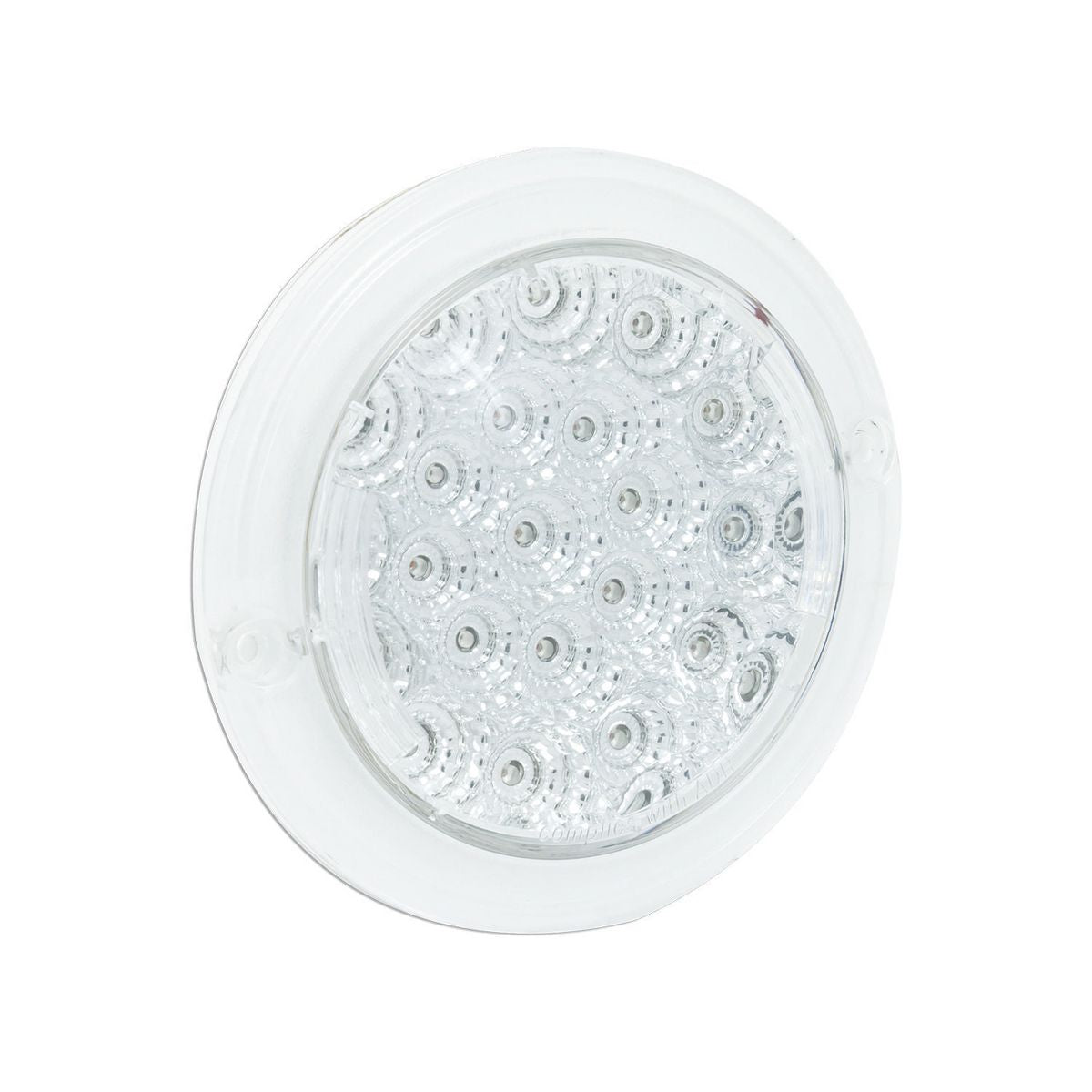 LED Autolamps 12/24V Round Indicator Lamp With Clear Lens 130mm Diameter Recessed Mount - 102ACM