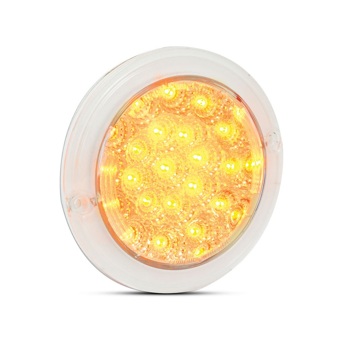 LED Autolamps 12/24V Round Indicator Lamp With Clear Lens 130mm Diameter Recessed Mount - 102ACM