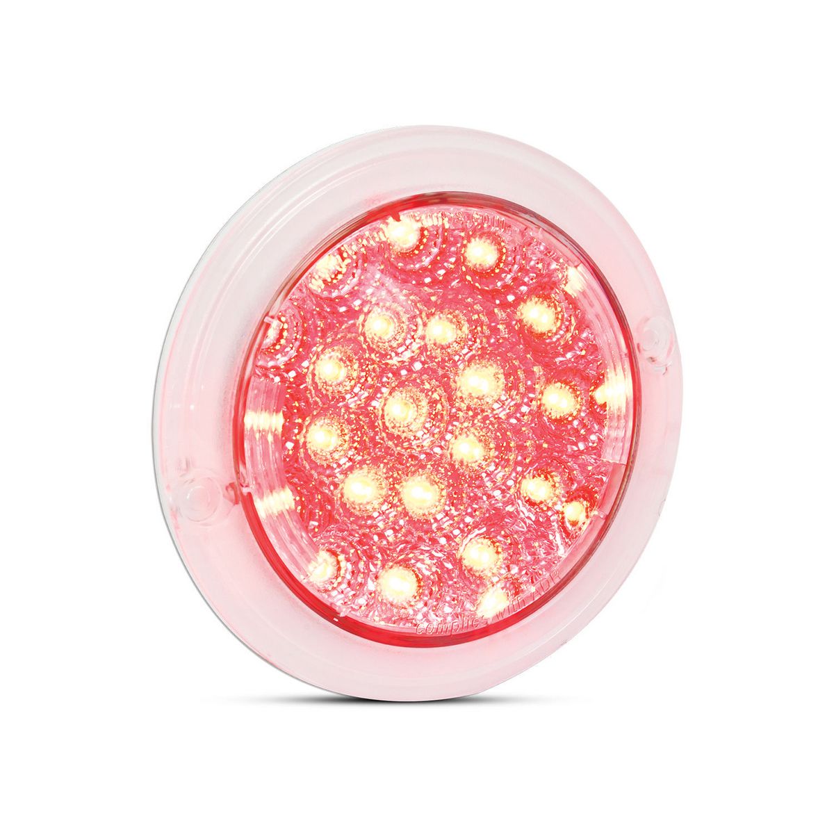 LED Autolamps 12/24V Round Stop/Tail Lamp With Clear Lens 130mm Diameter Recessed Mount Blister Pack - 102RCM