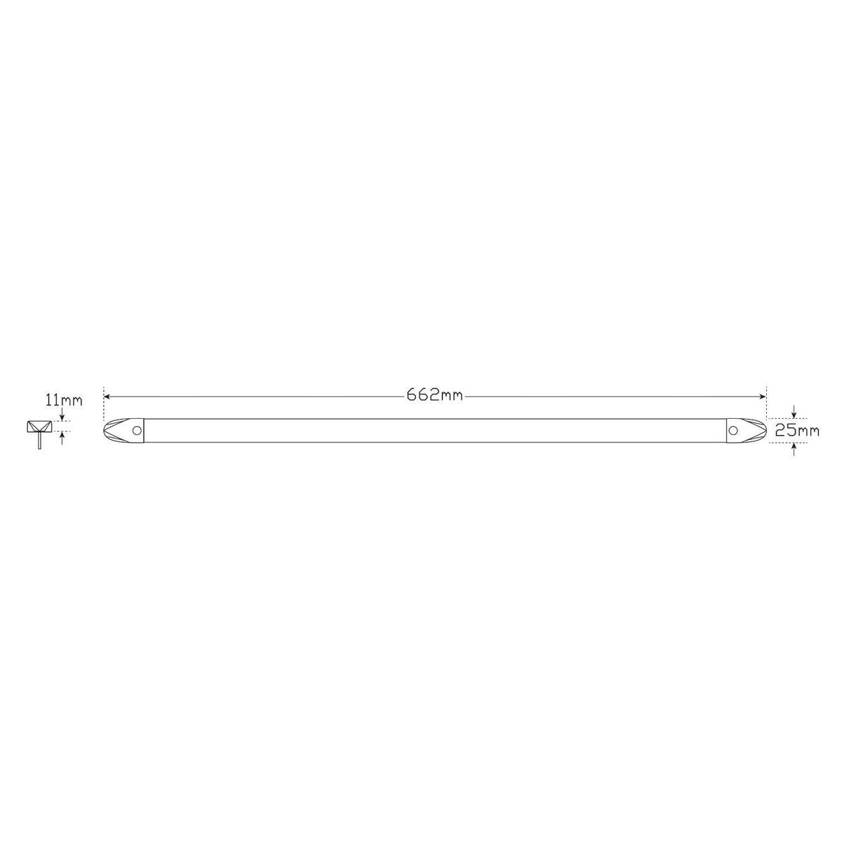 LED Autolamps 12/24V Interior Strip Light Non Switch 662x25x11mm - 2460BMB