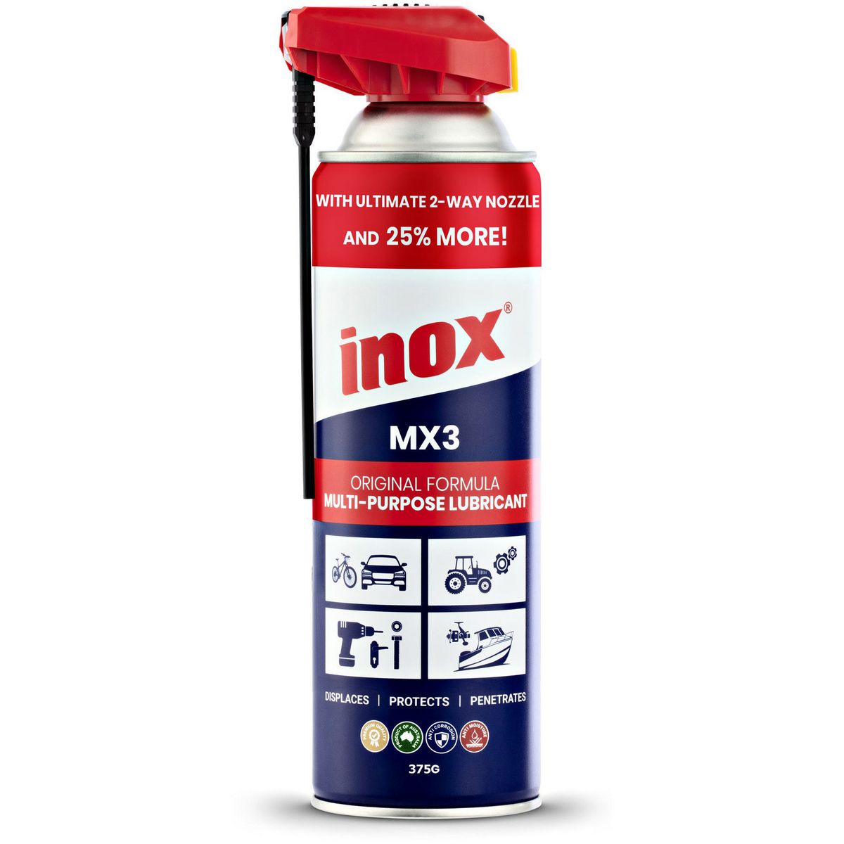 Inox MX3 Multi-Purpose Lubricant Spray 2 Way Nozzle 375G - MX3-TW375