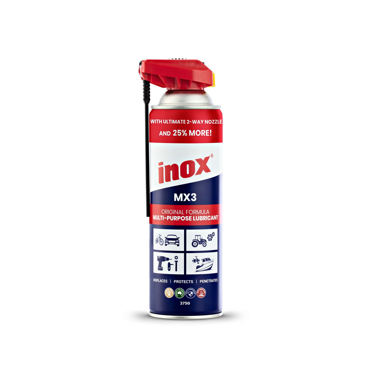 Inox MX3 Multi-Purpose Lubricant Spray 2 Way Nozzle 375G - MX3-TW375