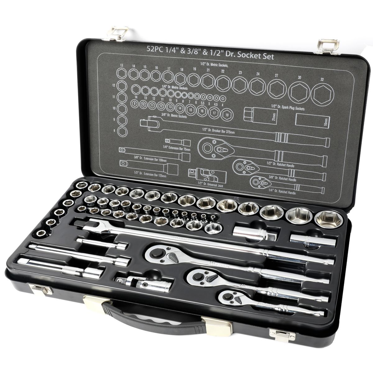 Mechpro Blue Socket Set Metric 1/2In Drive 52pc - MPBSK159K