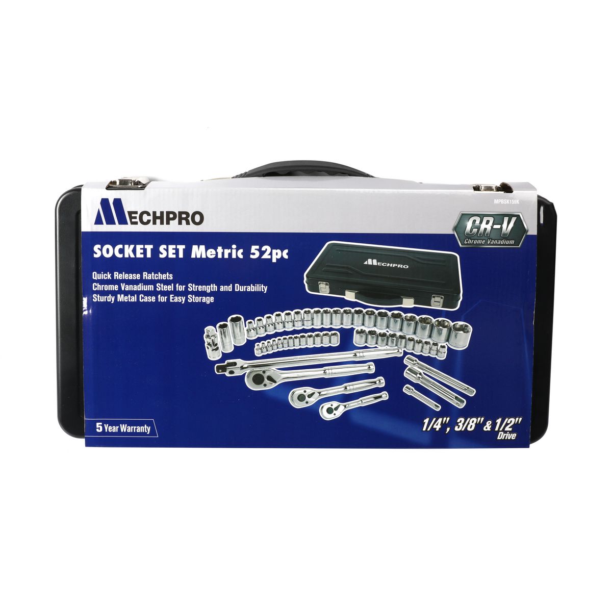 Mechpro Blue Socket Set Metric 1/2In Drive 52pc - MPBSK159K