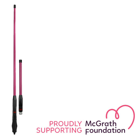 GME UHF CB Heavy Duty All Terrain Antenna Pack 2.1dBi & 6.6dBi Pink/Black - AE4705PBTP
