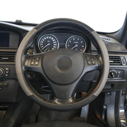 Gear Up Steering Wheel Cover 2 Tone Black And Grey